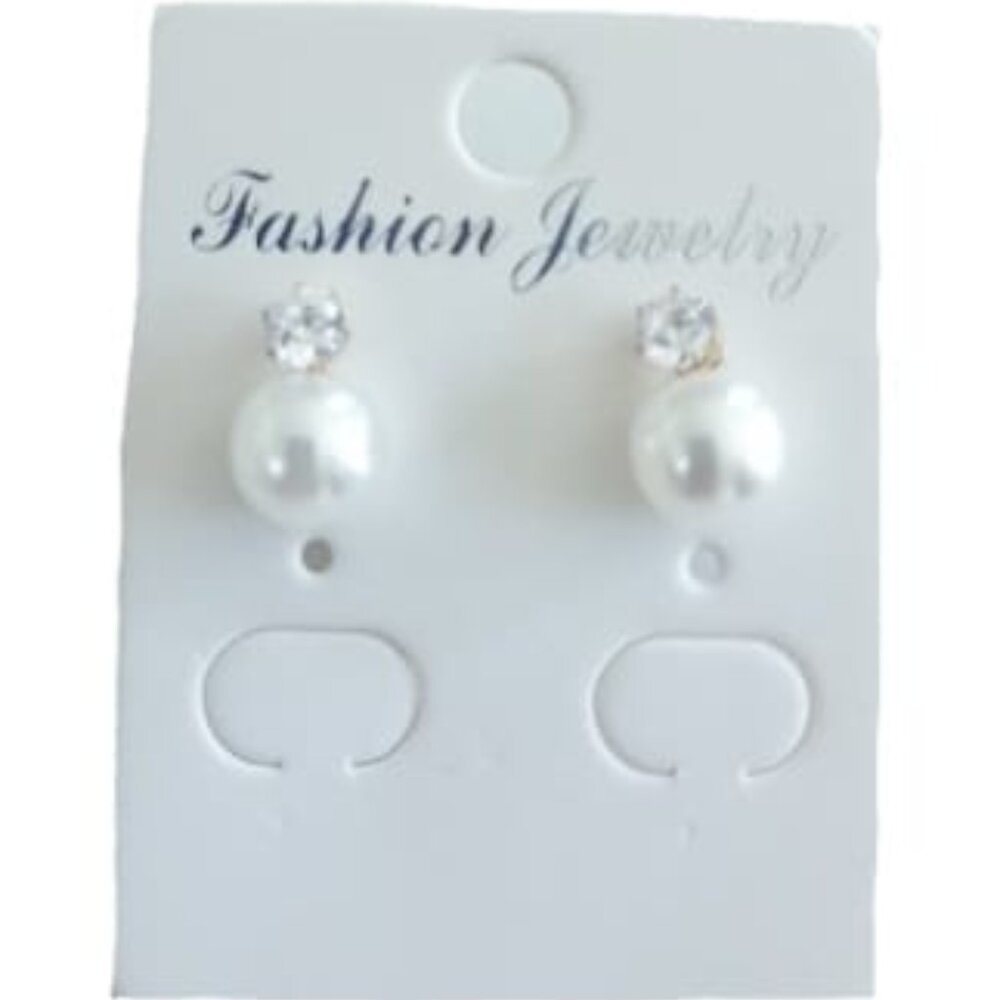 Pearl on gold Stud Earrings​